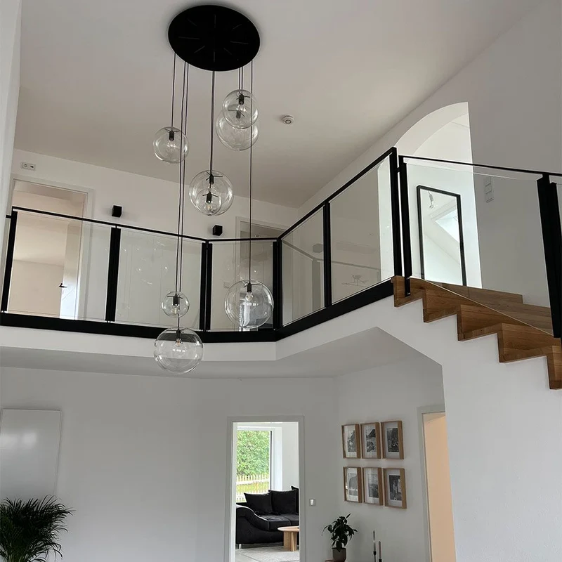 s.luce Orb Glaskugel Hängelampe 150cm Aufhängung Schwarz