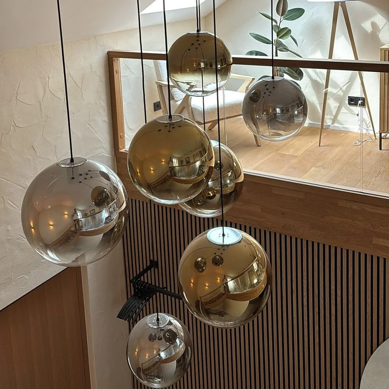s.luce Orb Glaskugel Hängelampe 150cm Aufhängung Schwarz