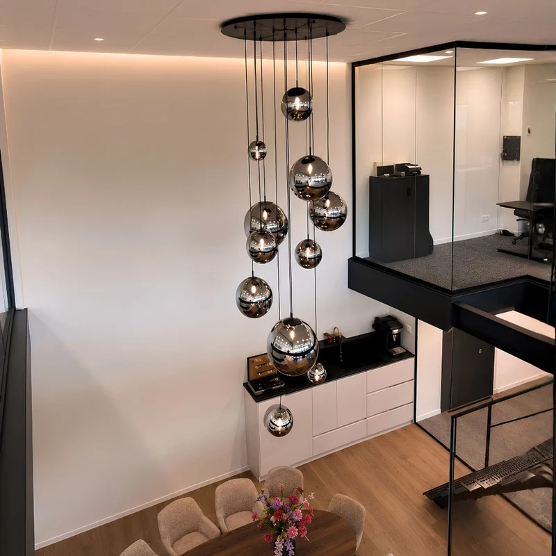 s.luce Orb Glaskugel Galerieleuchte 500cm Aufhängung Schwarz