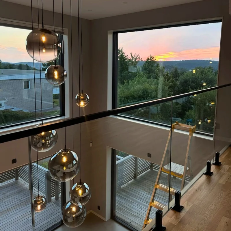 s.luce Orb Glaskugel Galerieleuchte 500cm Aufhängung Schwarz