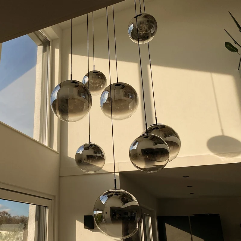s.luce Orb Glaskugel Galerieleuchte 500cm Aufhängung Schwarz