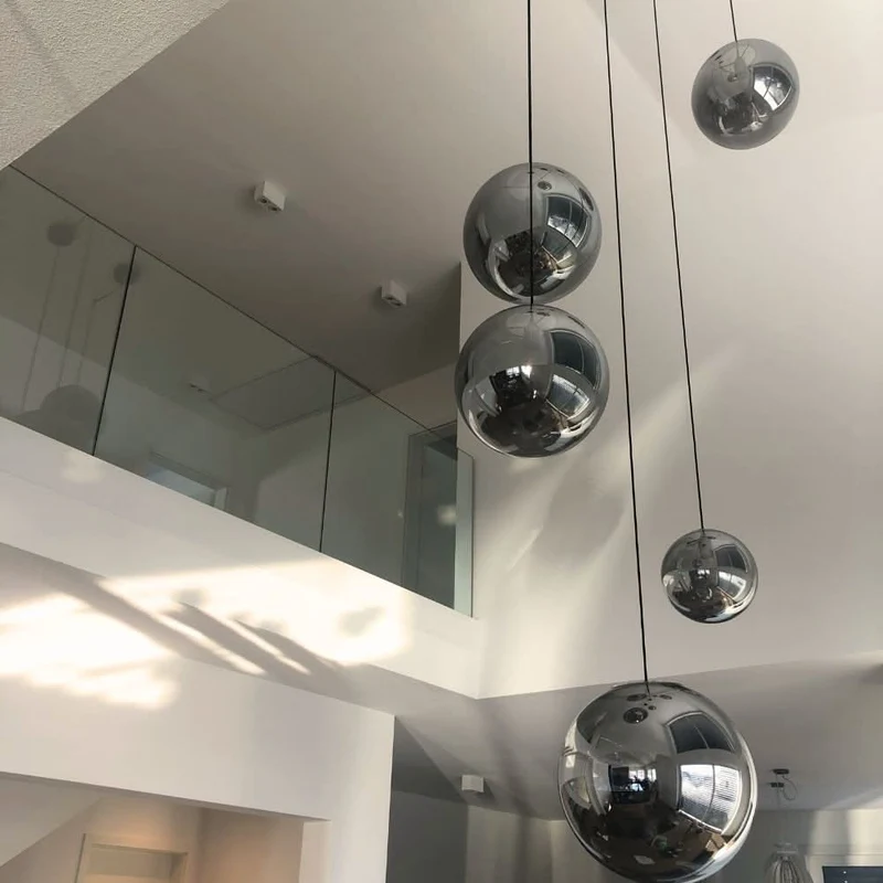 s.luce Orb Glaskugel Galerieleuchte 500cm Aufhängung Schwarz