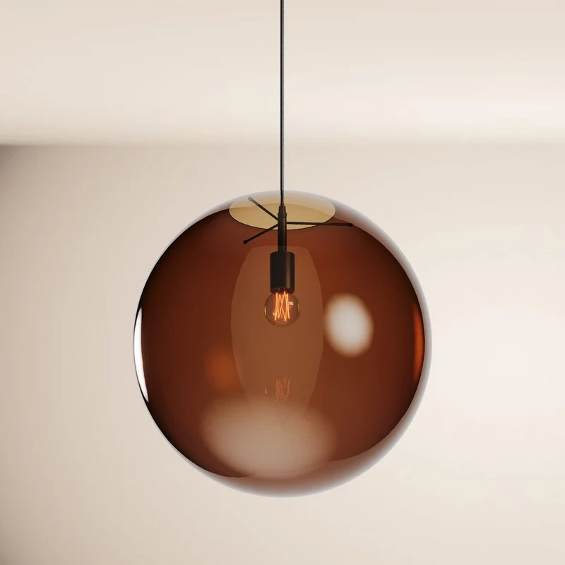 s.luce Orb Glaskugel Galerieleuchte 500cm Aufhängung Schwarz