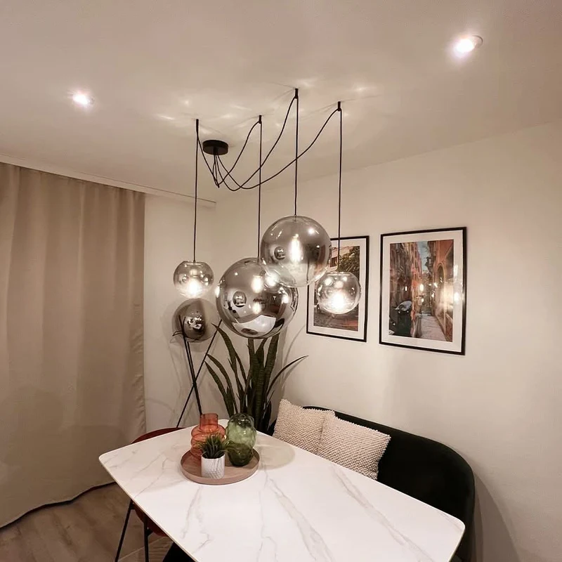 s.luce Orb Glaskugel Galerieleuchte 500cm Aufhängung Schwarz