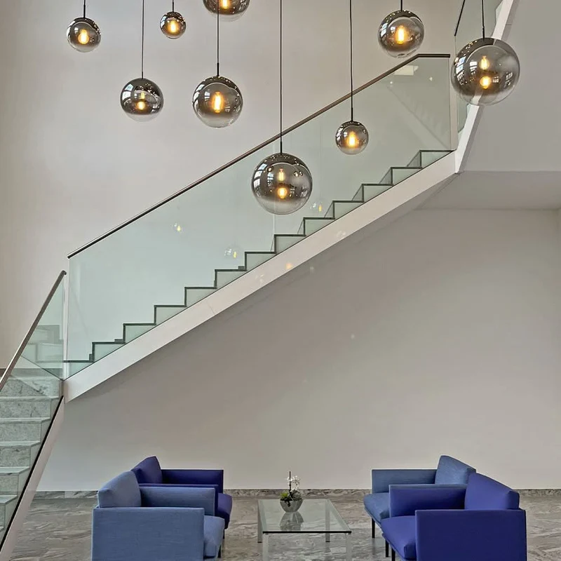 s.luce Orb Glaskugel Galerieleuchte 500cm Aufhängung Schwarz