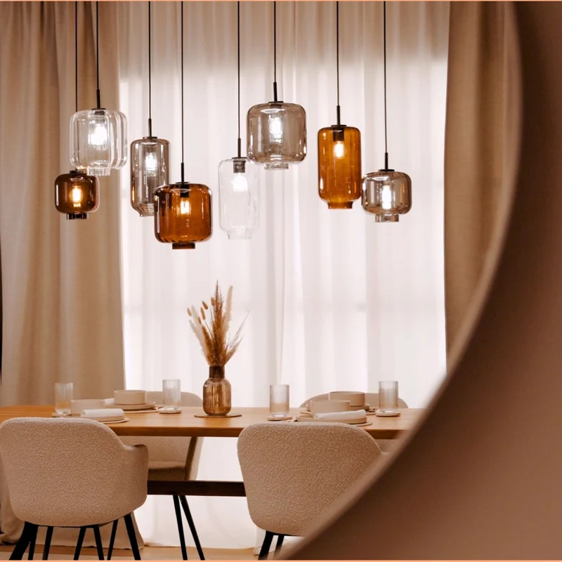 s.luce Velo Glas-Pendelleuchte Aufhängung 150cm Schwarz