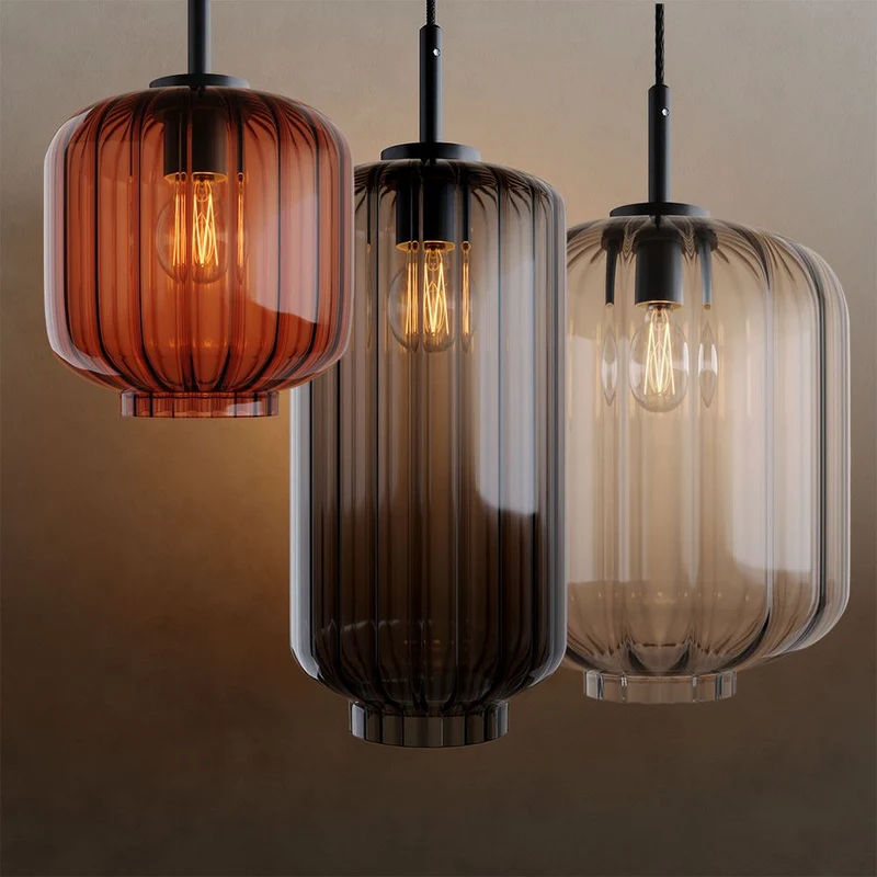 s.luce Velo Glas-Pendelleuchte Aufhängung 150cm Schwarz