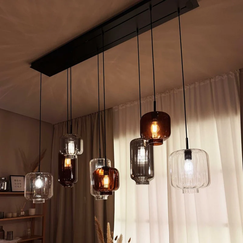 s.luce Velo Glas-Pendelleuchte Aufhängung 150cm Schwarz