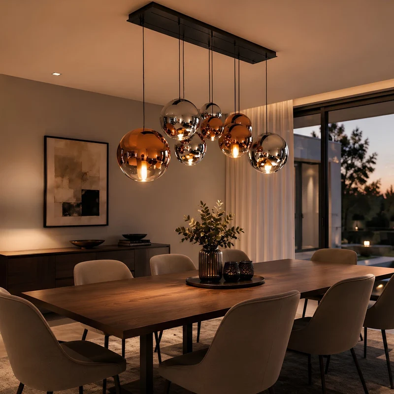 s.luce Orb Esszimmerlampe 12-flammig 160cm 2-reihig