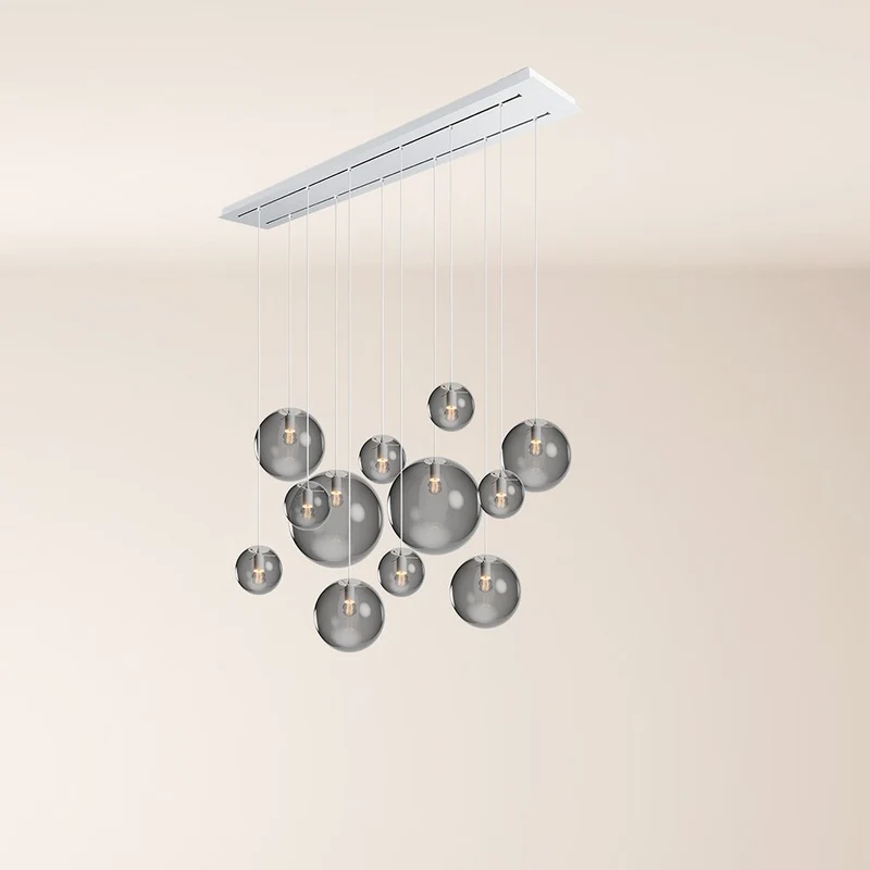 s.luce Orb Esszimmerlampe 12-flammig 160cm 2-reihig