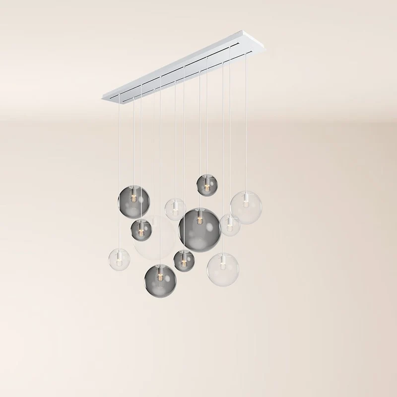 s.luce Orb Esszimmerlampe 12-flammig 160cm 2-reihig