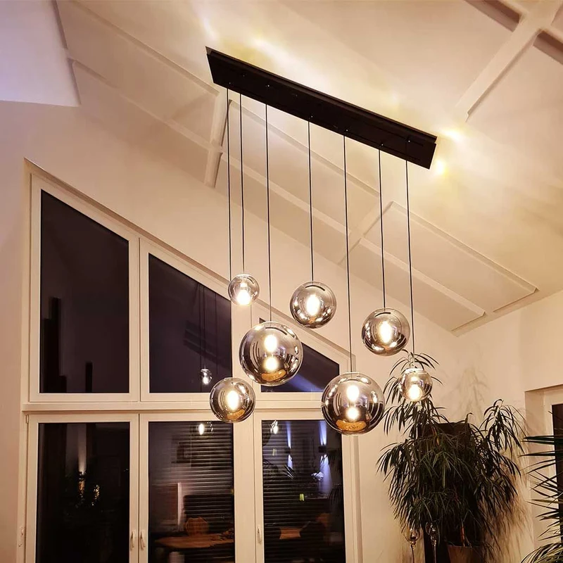 s.luce Orb Esstischleuchte 8-flammig 160cm 2-reihig