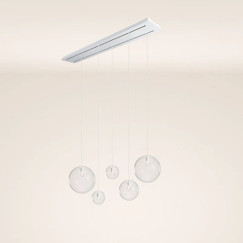 s.luce Orb 5-flammige Esstischlampe 2-reihig 160cm