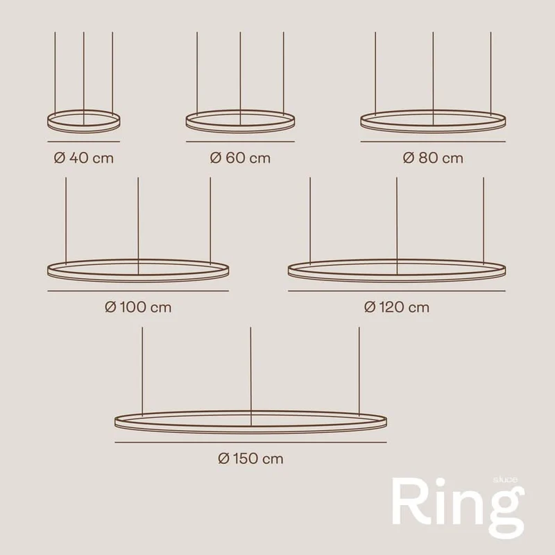 s.luce LED Ring Pendelleuchte 3-flammig Exzentrisch