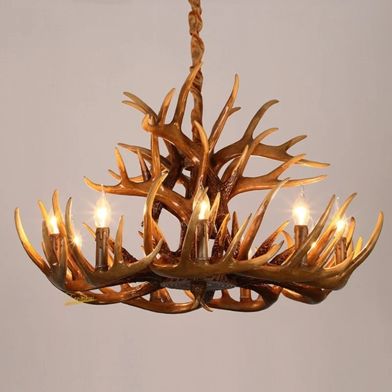 LUSTRE DESIGN EN BOIS DE CERF