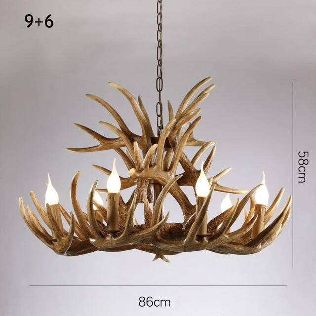 LUSTRE DESIGN EN BOIS DE CERF