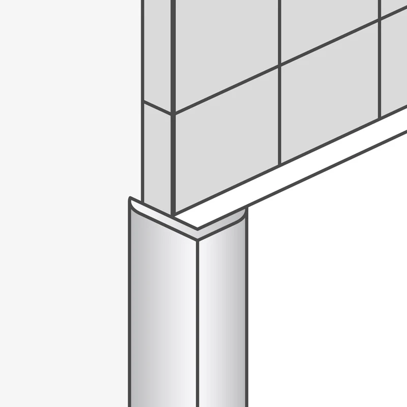 Aluminium L-profiel voor buitenhoek van 2600 mm voor Dumawall en Inspiro