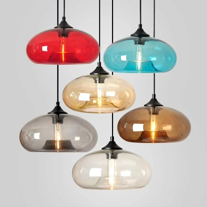 PLAFONNIER EN VERRE DE COULEUR