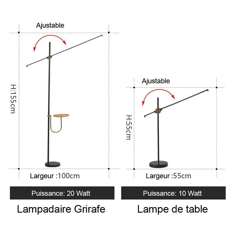LAMPADAIRE GIRAFE VS LAMPE DE TABLE