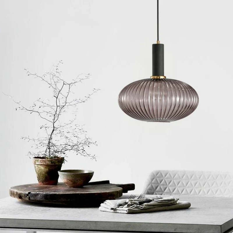 LAMPE SUSPENDUE ABAT-JOUR EN VERRE