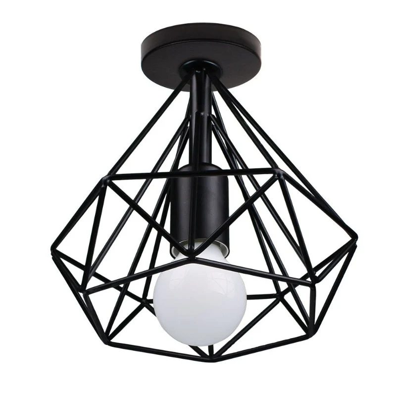 PLAFONNIER INDUSTRIEL DIAMANT NOIR
