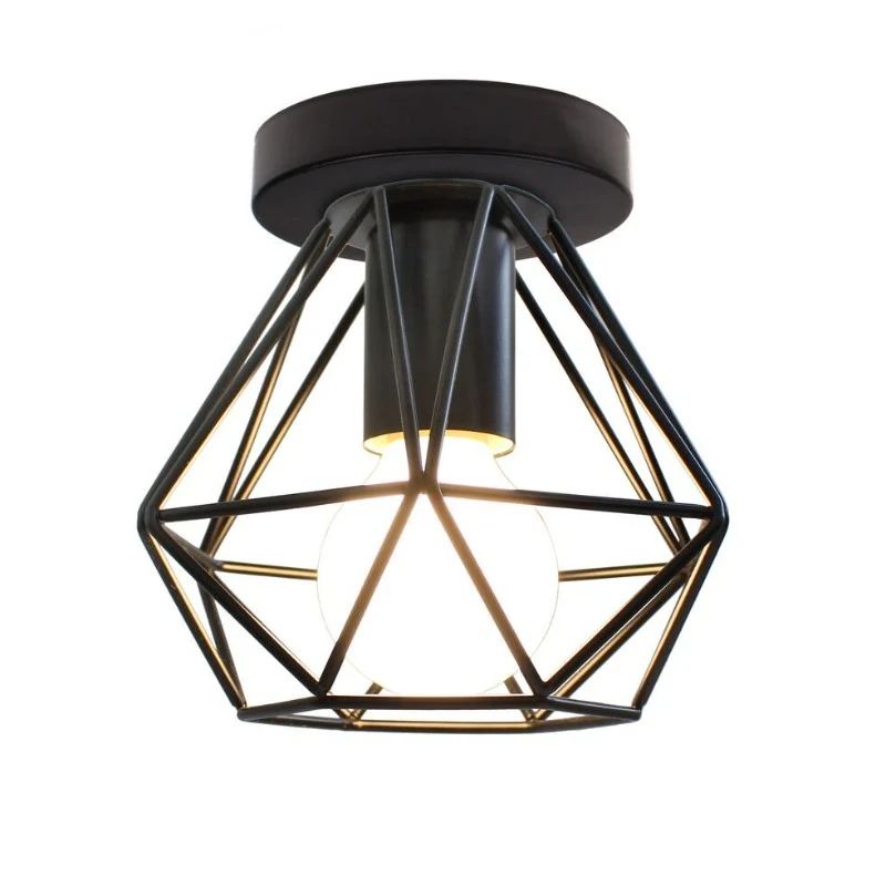 PLAFONNIER INDUSTRIEL DIAMANT NOIR