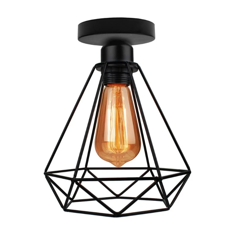 PLAFONNIER INDUSTRIEL DIAMANT NOIR