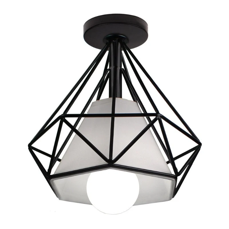 PLAFONNIER INDUSTRIEL DIAMANT NOIR