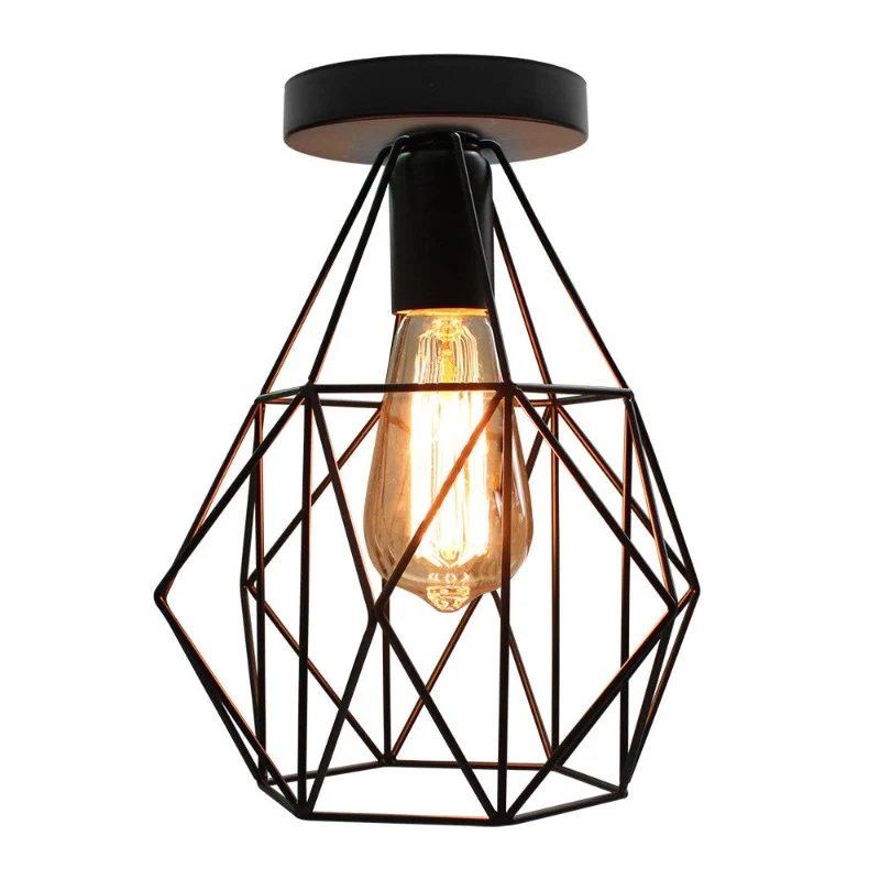 PLAFONNIER INDUSTRIEL DIAMANT NOIR