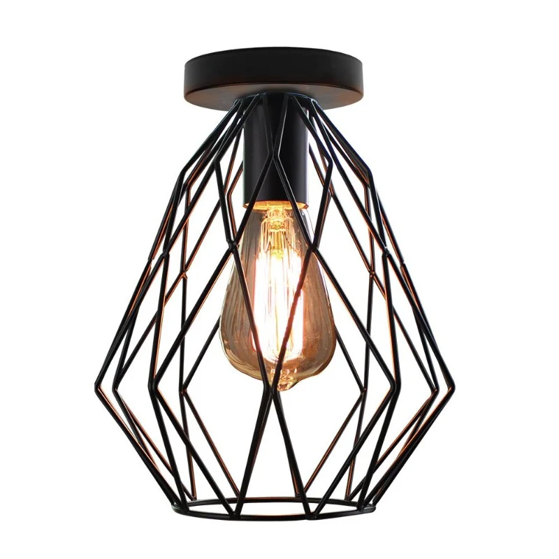 PLAFONNIER INDUSTRIEL DIAMANT NOIR