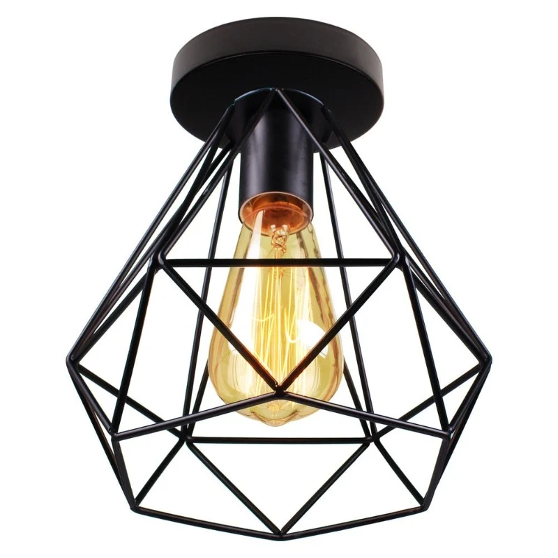 PLAFONNIER INDUSTRIEL DIAMANT NOIR