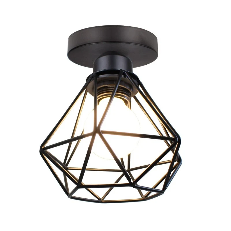 PLAFONNIER INDUSTRIEL DIAMANT NOIR