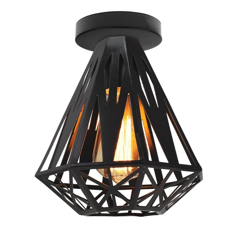 PLAFONNIER INDUSTRIEL DIAMANT NOIR