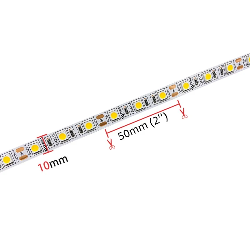 SMD5050 High Brightness LED Strip Light – DC 12V | 60 LEDs/m | 10mm PCB | 26–28lm/LED | Low Voltage LED Tape | IP00 / IP67 | Warm White / Natural White / Cool White / Golden Yellow /Pink | 5/50M