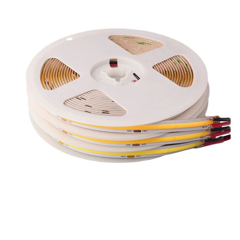 10MM Wide COB Flexible LED Strip Light - 12V / 24V | 528 LEDs/M | 3000K / 4000K / 6500K | 10mm PCB | CRI 90+ | Dot-Free Continuous Lighting | Non-Waterproof | for Cabinets,Kitchen Office Lighting | 5/50M
