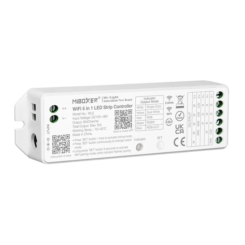 MiBOXER WL5 5 in 1 LED Strip Controller (WiFi+2.4G)LED Controller Series