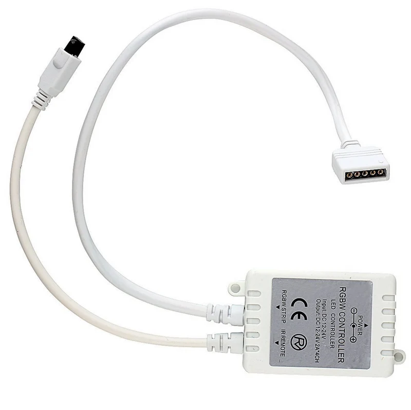Dual White LED Strip Controller – DC12V–24V | 24-Key IR Remote | Color Temperature Adjustable | For Tunable White LED Strips