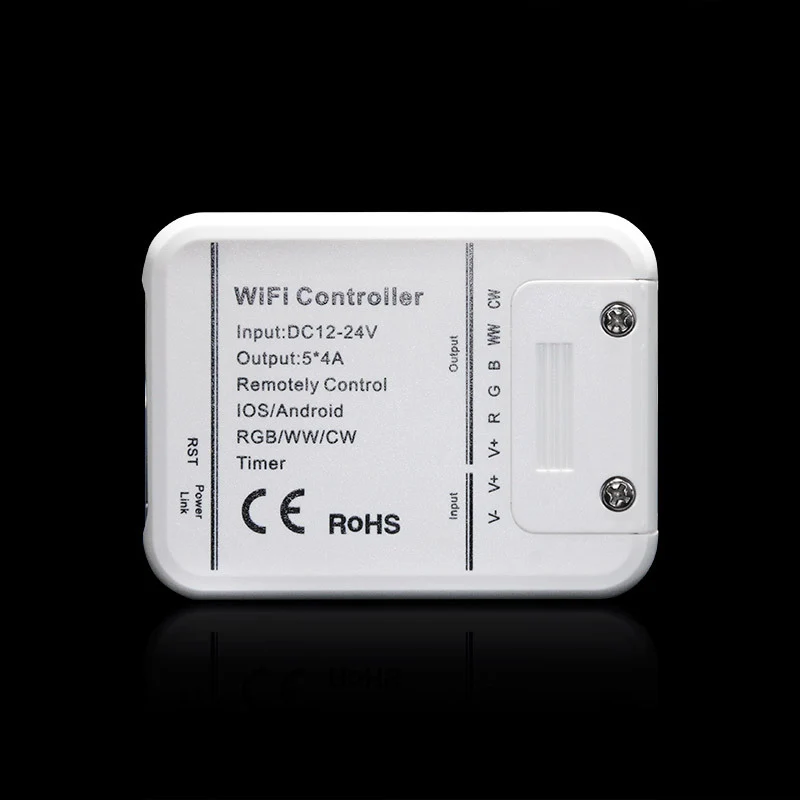 12V-24V DC 5in1 WiFi LED Controller – Compatible with Alexa / Google Home / Magic Home APP | Supports Monochrome, RGB, RGBW, WW+CW, RGBCCT LED Strips | Smart Wireless Control for LED Lights