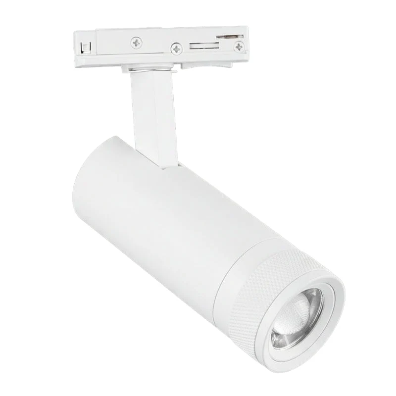 Spot LED sur Rail Blanc Angle Ajustable Monophasé 30W 15-60° CCT TRIAC Dimmable - 3000K/4000K/6000K