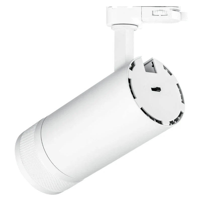 Spot LED sur Rail Blanc Angle Ajustable Triphasé 30W 15-60° CCT TRIAC Dimmable - 3000K/4000K/6000K