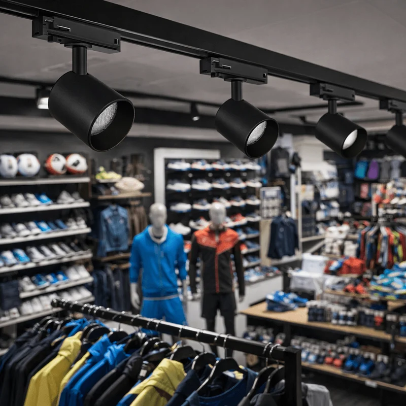 Spot LED sur Rail Noir Triphasé 24W 36° TRIAC Dimmable
