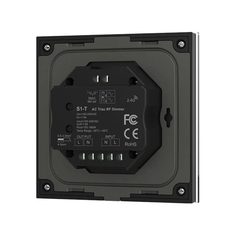 Variateur LED Tactile Monocouleur 220V AC 360W TRIAC - Noir