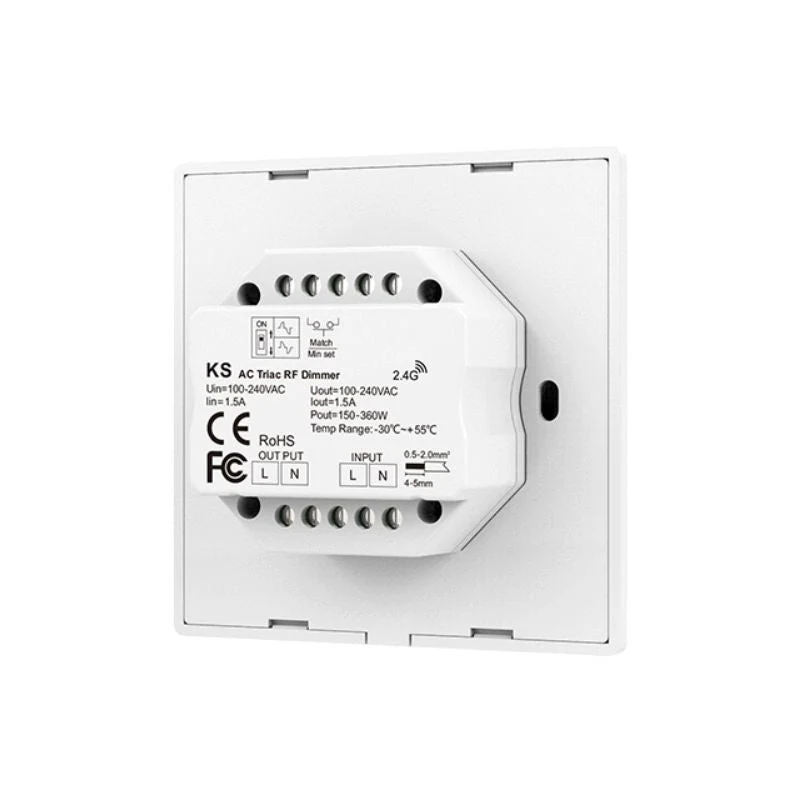 Variateur LED Mural avec Bouton Rotatif 220V 360W TRIAC - Blanc