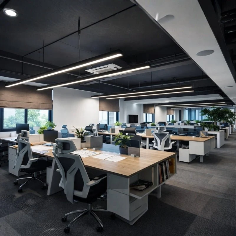 Suspension Linéaire LED 150cm 48W Interconnectable NOIR - Garantie 5 ans