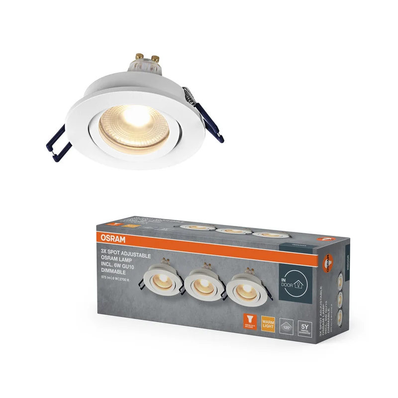 Set de spots encastrables OSRAM LED GU10 IP65 4,5 W blanc ⌀68 mm