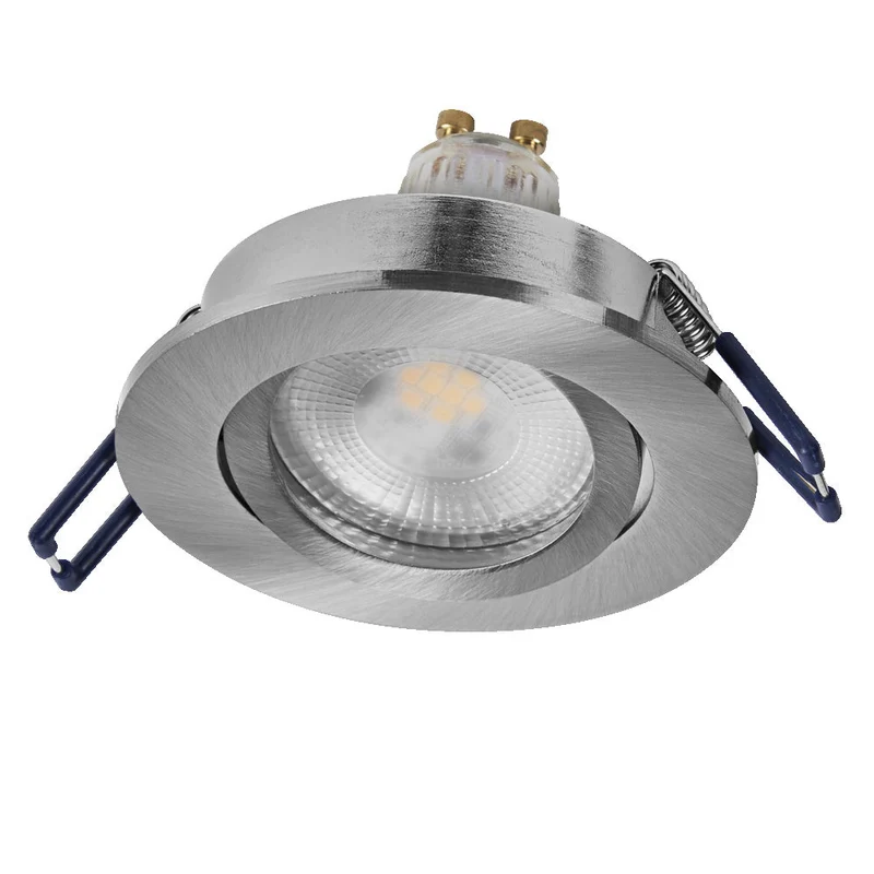 Set de spots encastrés LED OSRAM GU10 Dim orientable Click 6W Nickel satiné ⌀68 mm