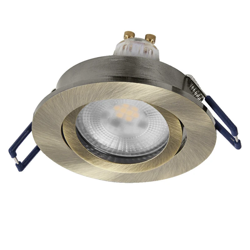 Set de spots encastrés LED OSRAM GU10 Dim orientable Click 6W Laiton vert ⌀68 mm