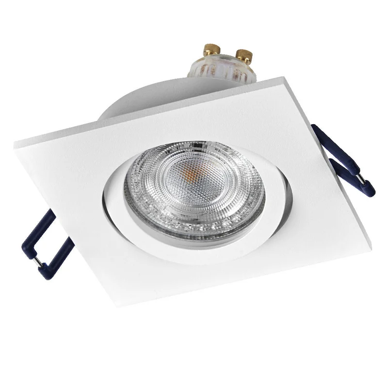 Set de spots encastrés LED OSRAM GU10 orientable carré Click 4,5W 827 Blanc ⌀68 mm