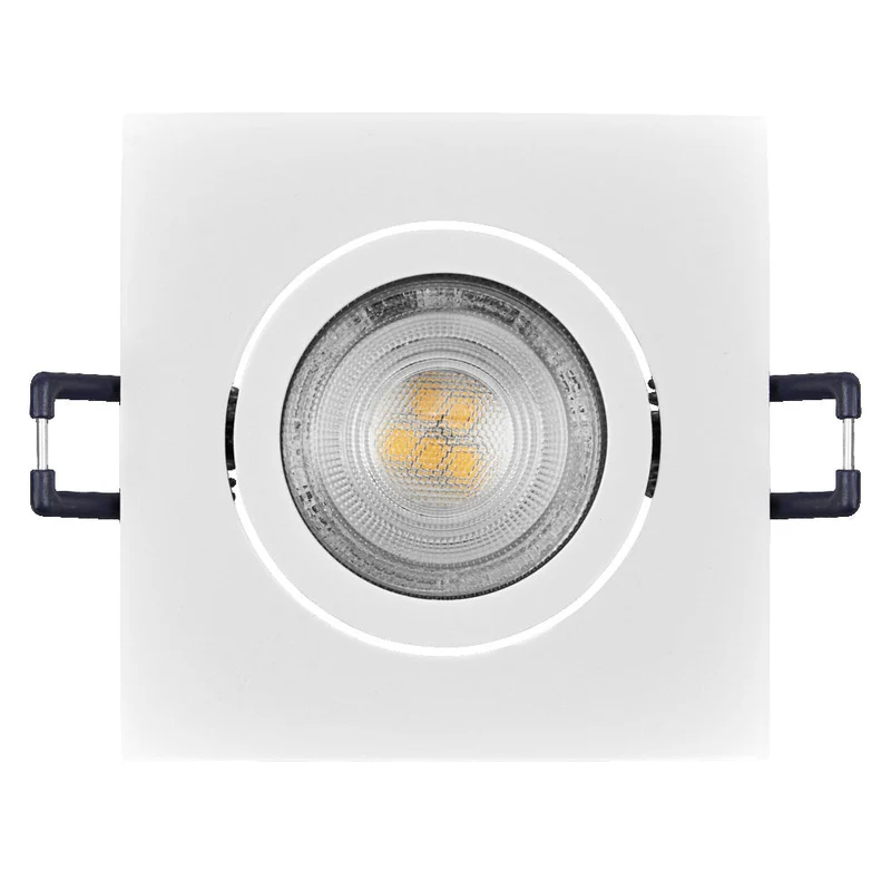 Set de spots encastrés LED OSRAM GU10 orientable carré Click 4,5W 827 Blanc ⌀68 mm