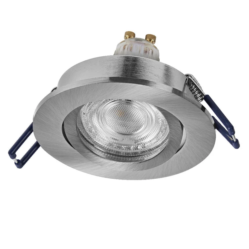 Set de spots encastrés LED OSRAM GU10 orientable Click 4,5W Nickel satiné ⌀68 mm